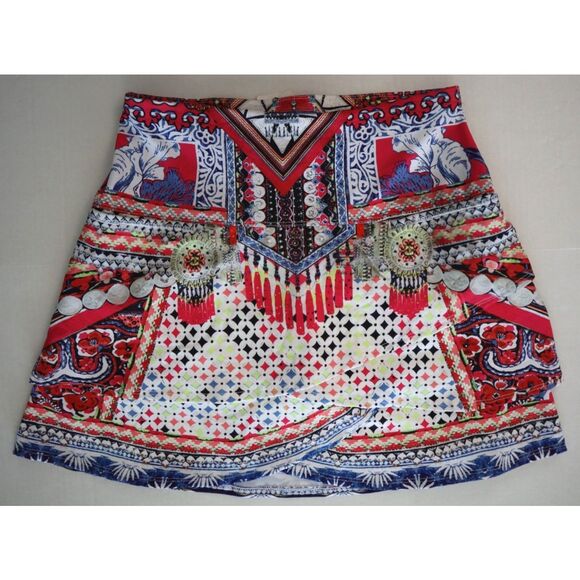 Lucky in Love Pants - Lucky in Love GB08-Q33955 Women's Sz S Floral Printed Multi Pleated Skirt Skort